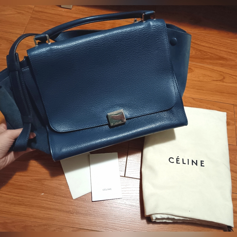 Celine Navy Trapeze Mini Bag